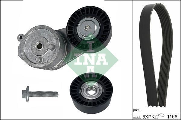 Kit de courroie d'accessoire (Courroie d’alternateur) Schaeffler INA ref. 529 0536 10