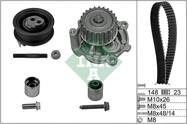 Pompe à eau + kit de courroie de distribution (Kit courroie de distribution) Schaeffler INA ref. 530 0584 30