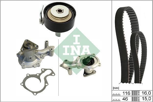 Pompe à eau + kit de courroie de distribution (Kit courroie de distribution) Schaeffler INA ref. 530 0745 30