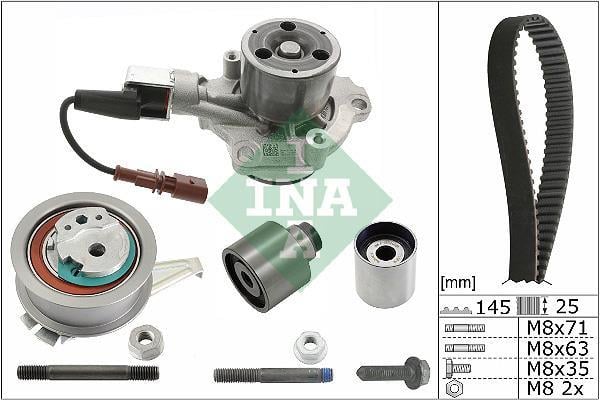 Pompe à eau + kit de courroie de distribution (Kit courroie de distribution) Schaeffler INA ref. 530 0759 30