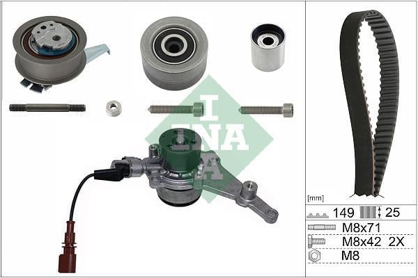 Pompe à eau + kit de courroie de distribution (Kit courroie de distribution) Schaeffler INA ref. 530 0835 30