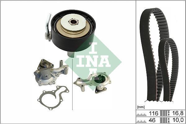 Pompe à eau + kit de courroie de distribution (Kit courroie de distribution) Schaeffler INA ref. 530 0841 30