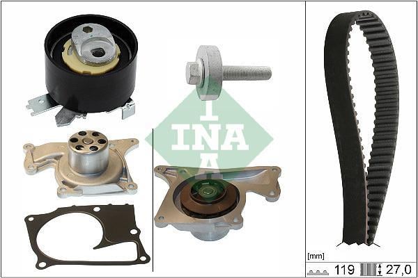 Pompe à eau + kit de courroie de distribution (Kit courroie de distribution) Schaeffler INA ref. 530 0843 30