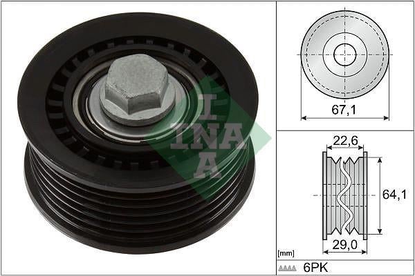 Polea inversión/guía, correa auxiliar servicios Schaeffler INA ref. 532 1076 10