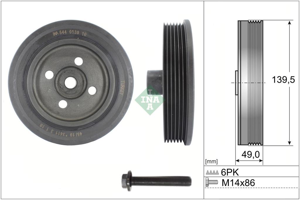 Kit de poulies, vilebrequin (Poulie de vilebrequin) Schaeffler INA 544 0139 20