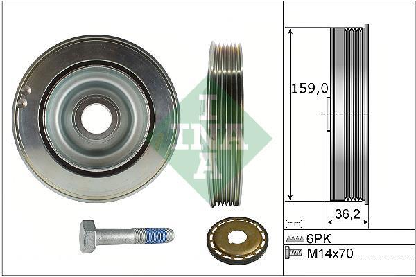 Kit de poulies, vilebrequin (Poulie de vilebrequin) Schaeffler INA 544 0173 21