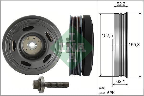 Kit poleas, cigüeñal (Rueda libre, cigüeñal) Schaeffler INA ref. 544 0515 20