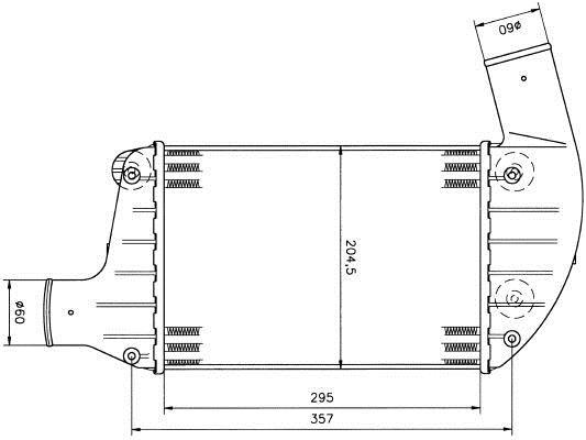Intercooler, échangeur (Refroidisseur d'air) NRF B.V. 30004