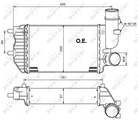 Intercooler, échangeur (Refroidisseur d'air) NRF B.V. 30066
