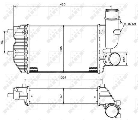 Intercooler, échangeur (Refroidisseur d'air) NRF B.V. ref. 30066A