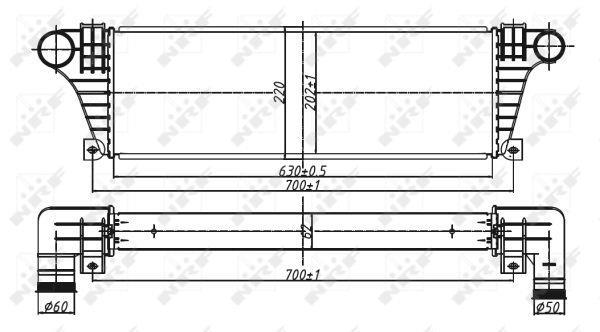 Radiador de admisión, intercooler NRF B.V. ref. 30097