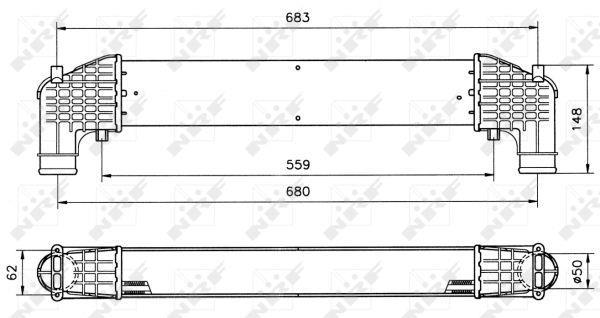 Radiador de admisión, intercooler NRF B.V. ref. 30108A