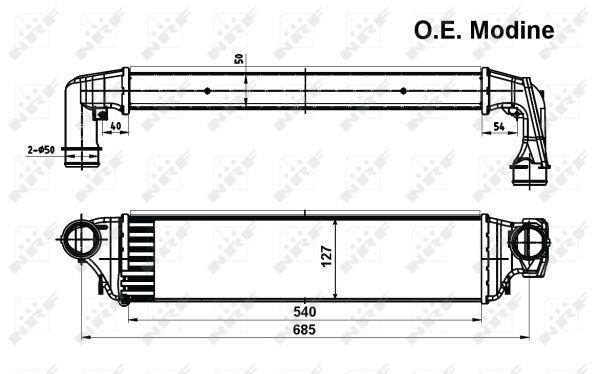 Radiador de admisión, intercooler NRF B.V. ref. 30119