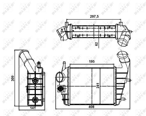 Intercooler, échangeur (Refroidisseur d'air) NRF B.V. ref. 30123A