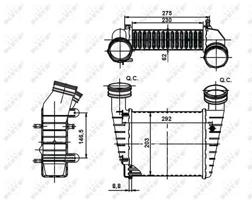 Radiador de admisión, intercooler NRF B.V. ref. 30138A