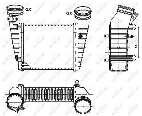 Intercooler, échangeur (Refroidisseur d'air) NRF B.V. 30147A