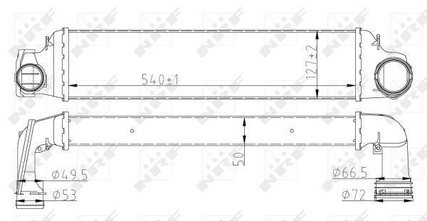 Radiador de admisión, intercooler NRF B.V. ref. 30154A