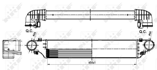 Radiador de admisión, intercooler NRF B.V. ref. 30164A