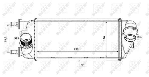 Intercooler, échangeur (Refroidisseur d'air) NRF B.V. ref. 30183