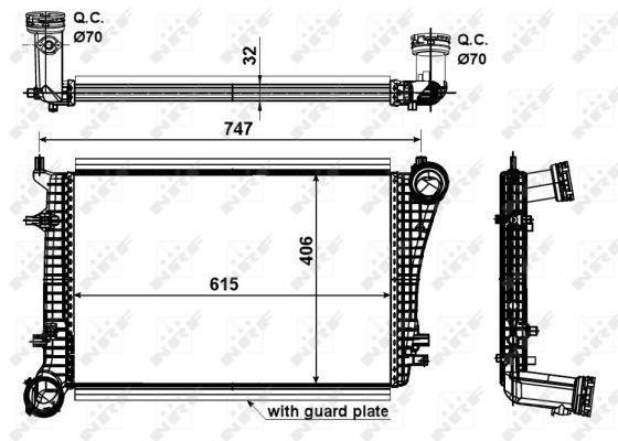 Radiador de admisión, intercooler NRF B.V. ref. 30199