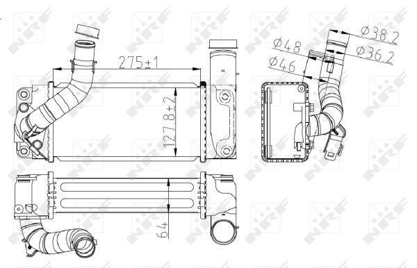 Radiador de admisión, intercooler NRF B.V. ref. 30245