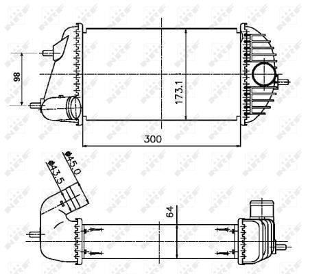 Intercooler, échangeur (Refroidisseur d'air) NRF B.V. ref. 30246