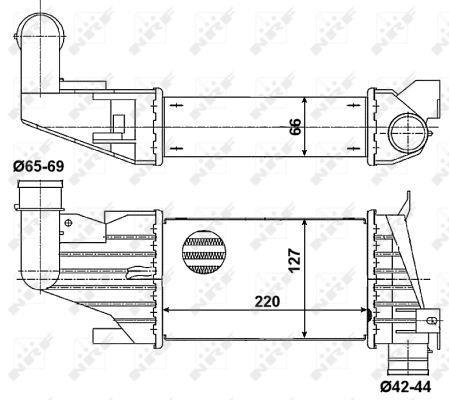 Intercooler, échangeur (Refroidisseur d'air) NRF B.V. ref. 30258