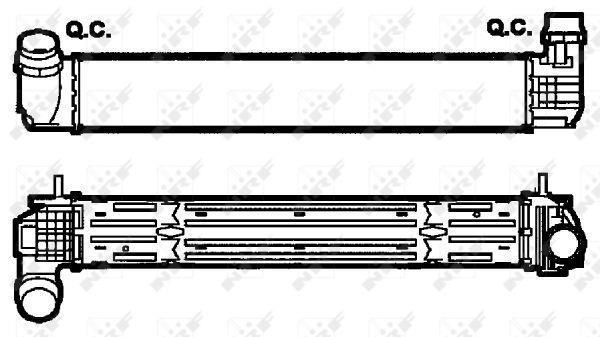 Intercooler, échangeur (Refroidisseur d'air) NRF B.V. ref. 30268