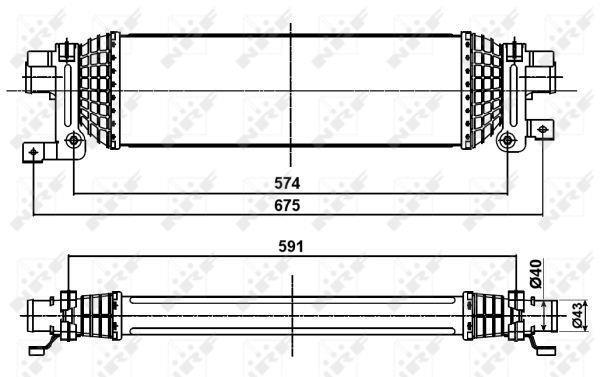Intercooler, échangeur (Refroidisseur d'air) NRF B.V. ref. 30285