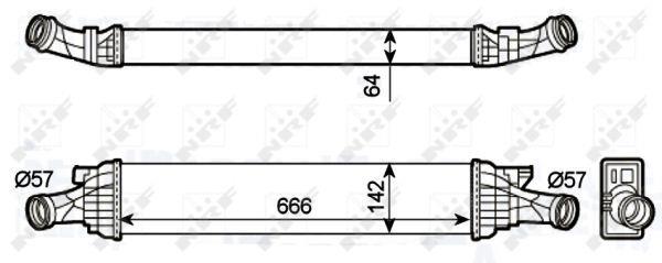 Intercooler, échangeur (Refroidisseur d'air) NRF B.V. ref. 30289