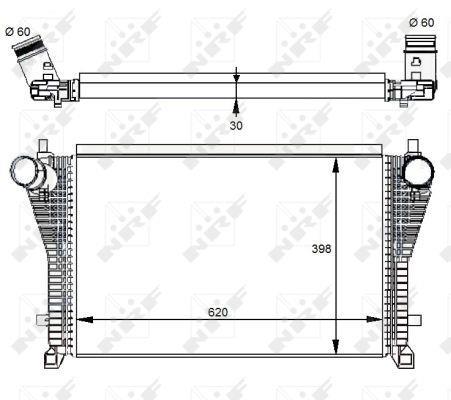 Radiador de admisión, intercooler NRF B.V. ref. 30291