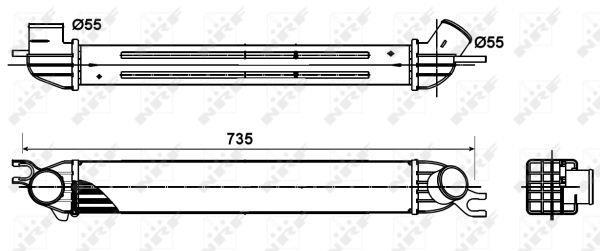 Intercooler, échangeur (Refroidisseur d'air) NRF B.V. ref. 30303