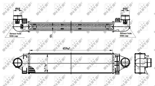 Intercooler, échangeur (Refroidisseur d'air) NRF B.V. ref. 30304