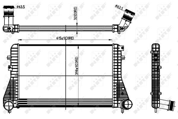 Intercooler, échangeur (Refroidisseur d'air) NRF B.V. ref. 30306