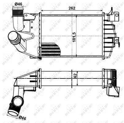 Intercooler, échangeur (Refroidisseur d'air) NRF B.V. ref. 30307