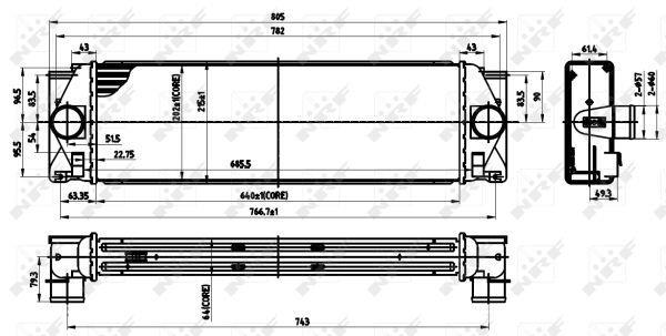 Intercooler, échangeur (Refroidisseur d'air) NRF B.V. ref. 30310