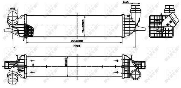 Intercooler, échangeur (Refroidisseur d'air) NRF B.V. ref. 30312