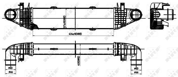 Intercooler, échangeur (Refroidisseur d'air) NRF B.V. ref. 30313