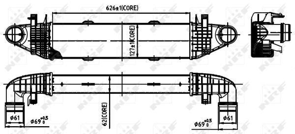 Intercooler, échangeur (Refroidisseur d'air) NRF B.V. ref. 30314