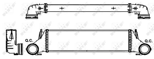 Intercooler, échangeur (Refroidisseur d'air) NRF B.V. ref. 30323