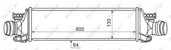 Intercooler, échangeur (Refroidisseur d'air) NRF B.V. ref. 30345
