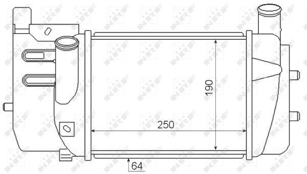 Intercooler, échangeur (Refroidisseur d'air) NRF B.V. ref. 30346