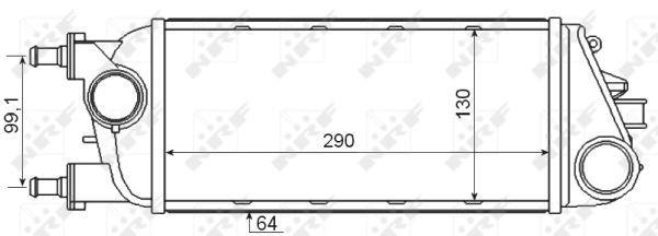 Intercooler, échangeur (Refroidisseur d'air) NRF B.V. ref. 30348