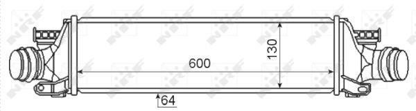 Intercooler, échangeur (Refroidisseur d'air) NRF B.V. ref. 30351