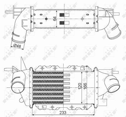 Intercooler, échangeur (Refroidisseur d'air) NRF B.V. ref. 30352