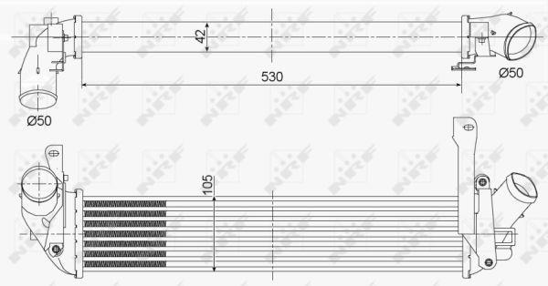 Intercooler, échangeur (Refroidisseur d'air) NRF B.V. ref. 30353