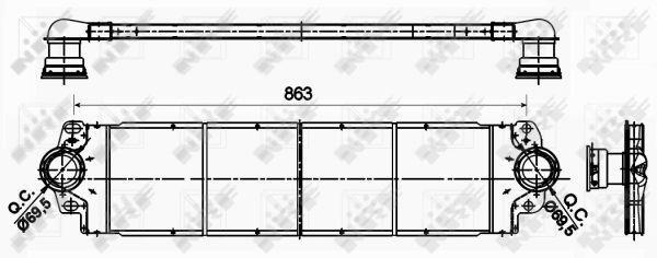 Intercooler, échangeur (Refroidisseur d'air) NRF B.V. ref. 30354
