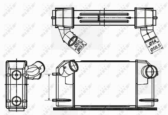Intercooler, échangeur (Refroidisseur d'air) NRF B.V. ref. 30355