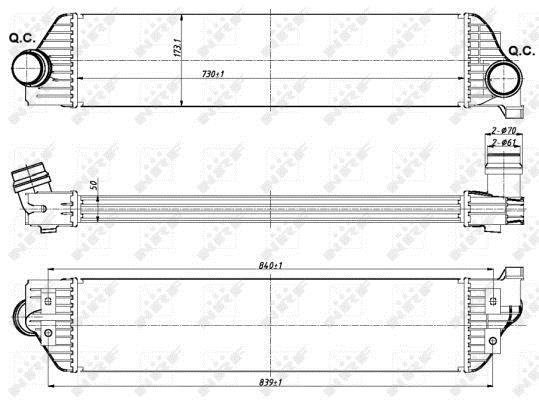 Radiador de admisión, intercooler NRF B.V. ref. 30358
