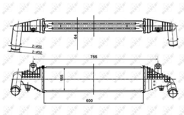 Radiador de admisión, intercooler NRF B.V. ref. 30364